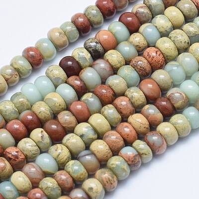 Natural Aqua Terra Jasper Beads Strands