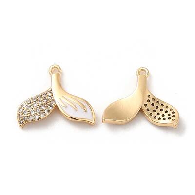Brass with Clear Cubic Zirconia Enamel Charms