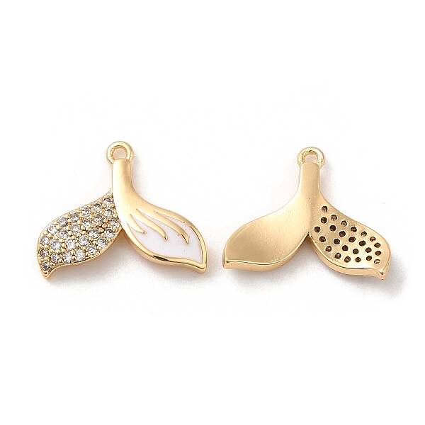 Brass with Clear Cubic Zirconia Enamel Charms