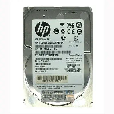 507129-015 HP 1TB 6Gb/s SAS 7200 2.5-inch 64MB Hard Drive