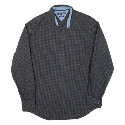 TOMMY HILFIGER New York Fit Mens Shirt Green Check Long Sleeve L