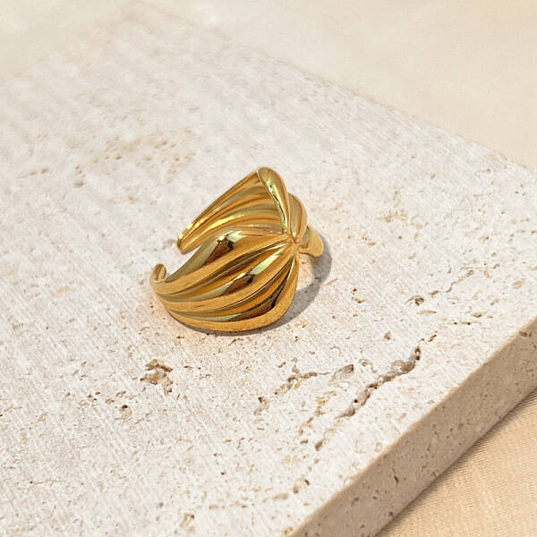 Bowknot 304 Stainless Steel Open Cuff Rings for Women