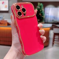 Cute Wave Shape Soft Case for iPhone 16/15/14/13/12/11 Pro Max with Love Heart Raised Camera Protection TPU Phone Case Access...