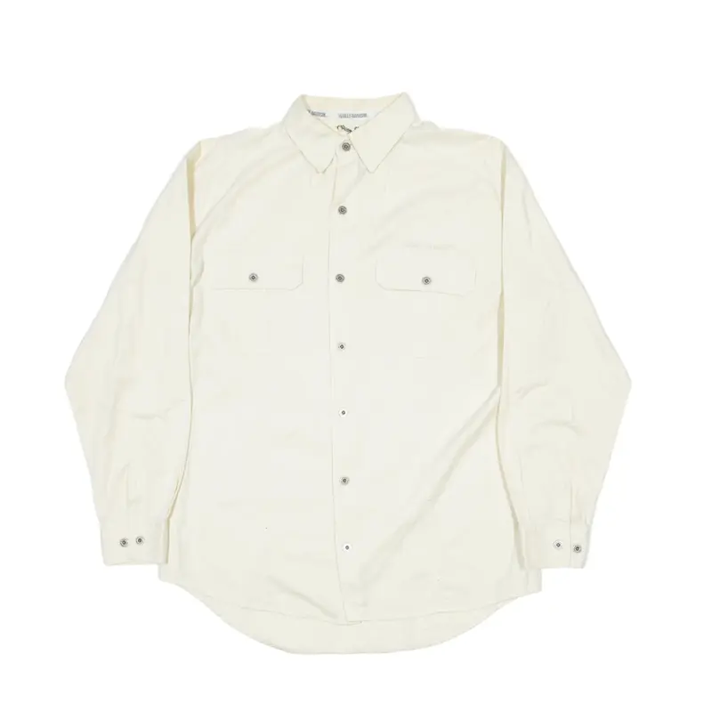 HARLEY DAVIDSON Plain Shirt Cream 90s Long Sleeve Mens M