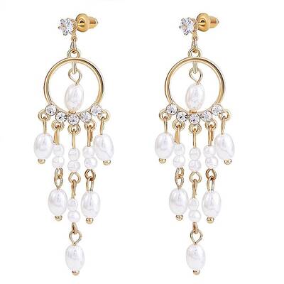Shell Pearl Chandelier Earrings