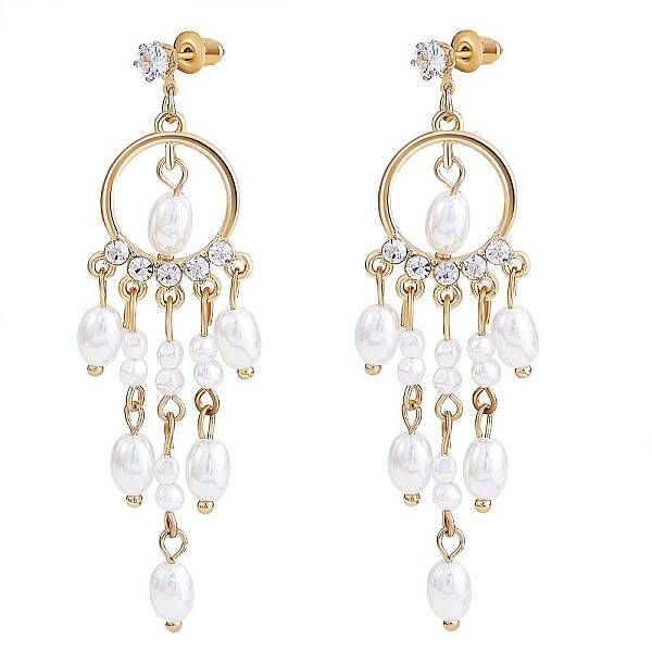 Shell Pearl Chandelier Earrings