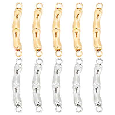 10Pcs 2 Colors Ion Plating(IP) 304 Stainless Steel Connector Charms