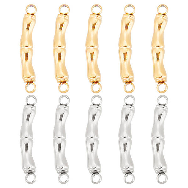 10Pcs 2 Colors Ion Plating(IP) 304 Stainless Steel Connector Charms