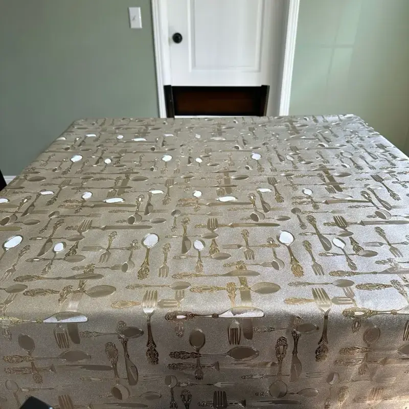 Heavy Duty Vinyl Tablecloth with Polyester Backing Waterproof Oil-Proof Plastic Table Cloth Stain-Resistant Wipeable Rectangl...