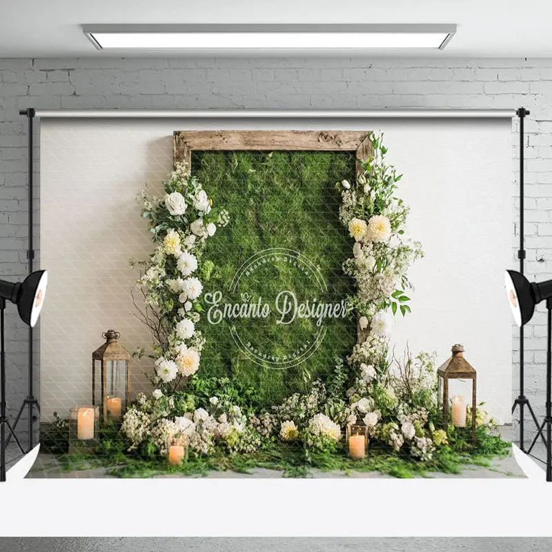 Greenery Floral Wall Candlelight Wedding Backdrop - Aperturee