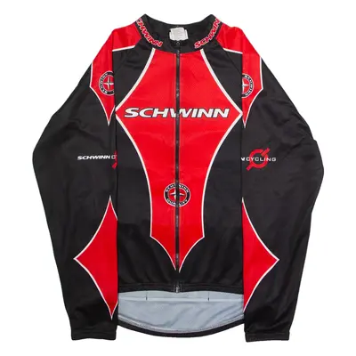 SCHWINN Full Zip Cycling Mens Jersey Black Long Sleeve M