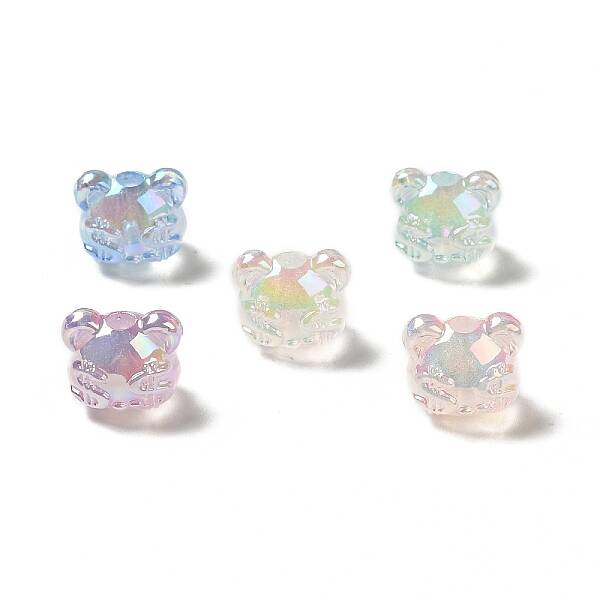 UV Plating Rainbow Iridescent Acrylic Beads