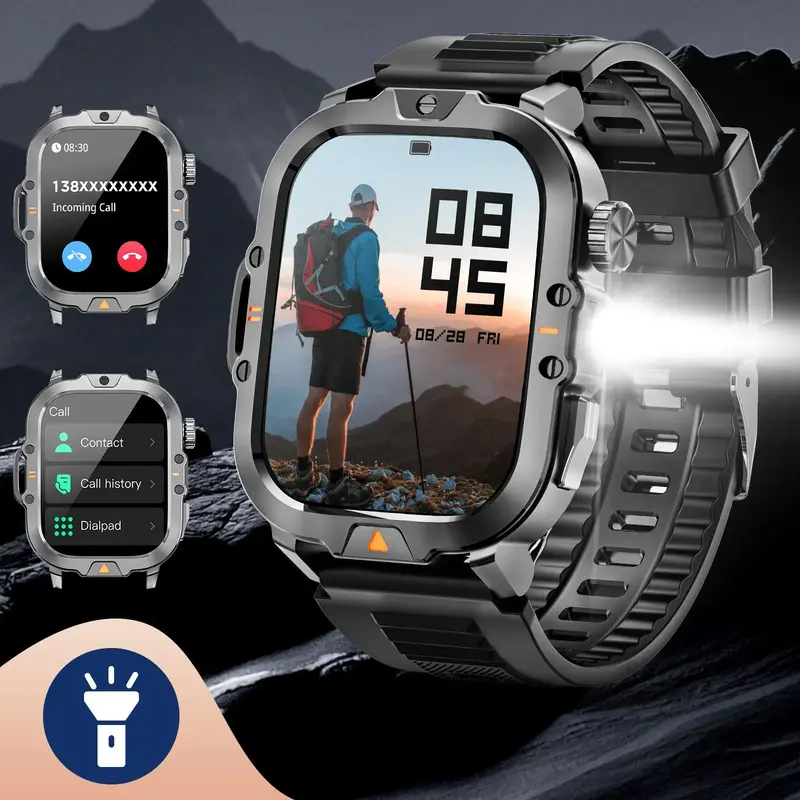 Smart Watch(Answer/Make Call), Smartwatches for Men, Fitness Tracker with Pedometer & Multiple Sport Modes, Life Waterproof...