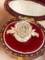Elegant Virgin Mary Design Cubic Zirconia Rings for Women, Princess Ring, Fashion Artificial Zircon Decor Ring for Party, Dai...