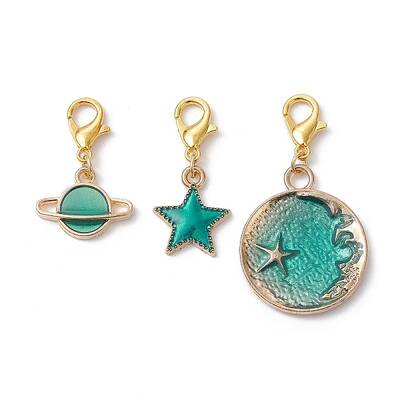 Planet/Star/Flat Round Alloy Enamel Pendant Decorations