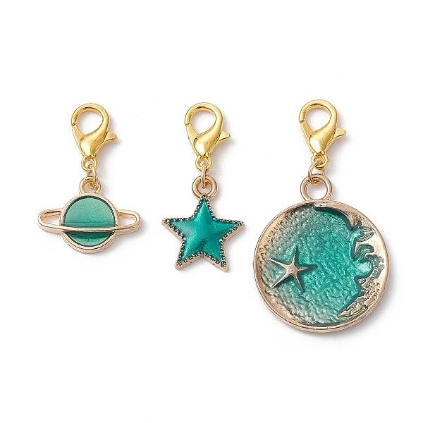 Planet/Star/Flat Round Alloy Enamel Pendant Decorations