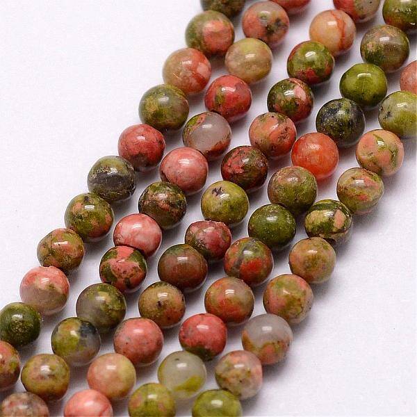 Natural Unakite Bead Strands