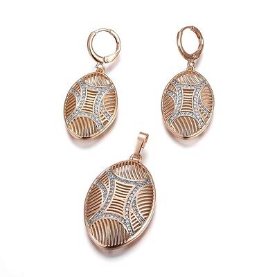 Brass Micro Pave Cubic Zirconia Jewelry Sets