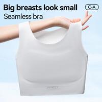 [JANEST Seamless Padded Bra] Super Flat Minimizer Bra Sports Bra Breathable Comfortable Daily Sportswear Top For Yoga Women's...