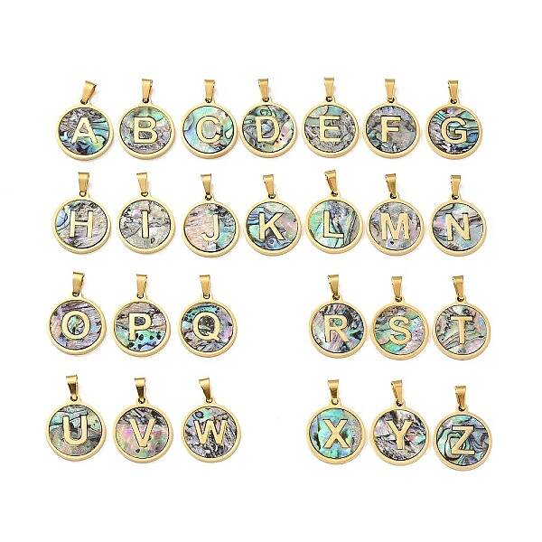 PVD Vacuum Plating 304 Stainless Steel with Paua Shell Pendants