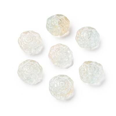 Spray Painted Transparent Glass Beads