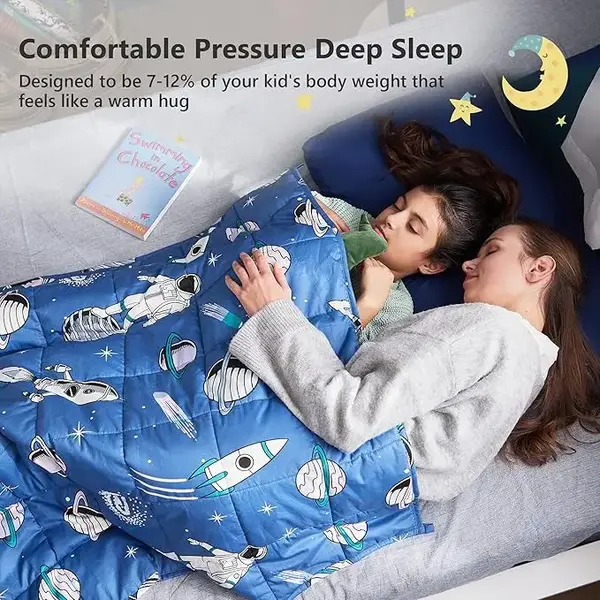 TILLYOU Weighted Blankets，Deeper Sleep，Super Soft Heavy Blanket Microfiber Material with Glass Beads，100% breathable na...