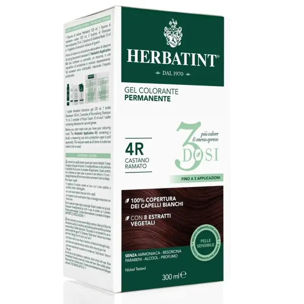 Permanent Coloring Gel 4R 3 Doses Herbatint 300ml