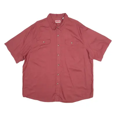 WRANGLER Mens Plain Shirt Red 90s 2XL