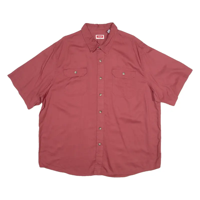 WRANGLER Mens Plain Shirt Red 90s 2XL