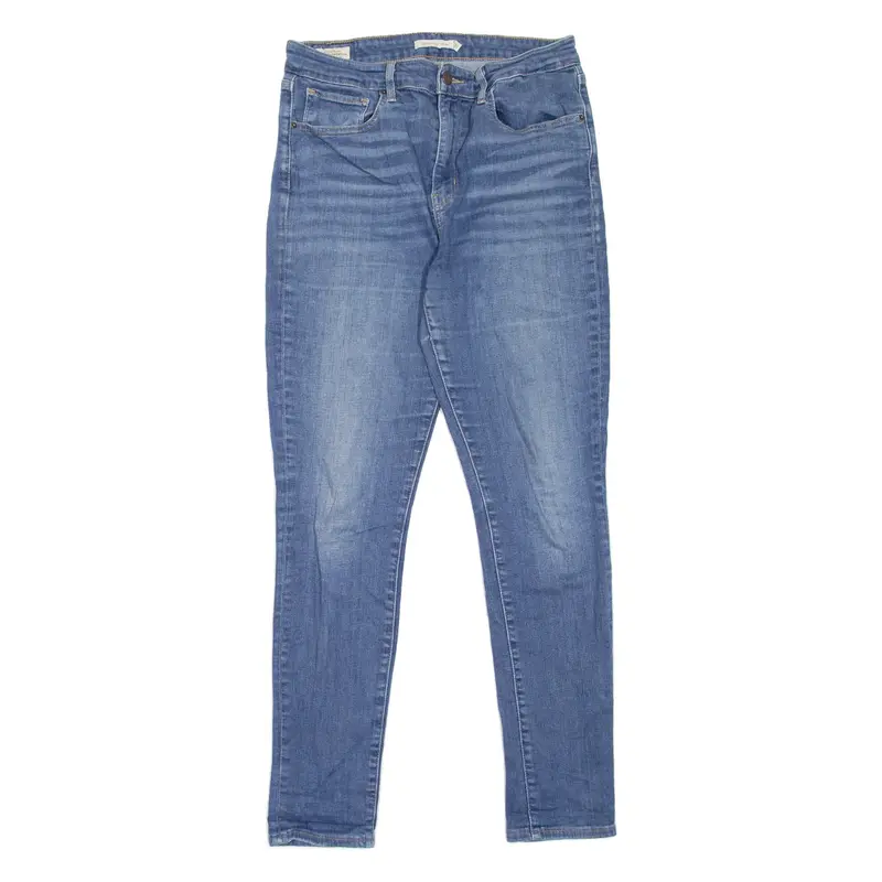 LEVI'S 721 High Rise BIG E Womens Jeans Blue Slim Skinny Stone Wash W31 L30