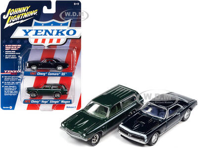 1967 Chevrolet Camaro SS Royal Plum Metallic and 1972 Chevrolet Vega Stinger Wagon Dark Green Metallic \