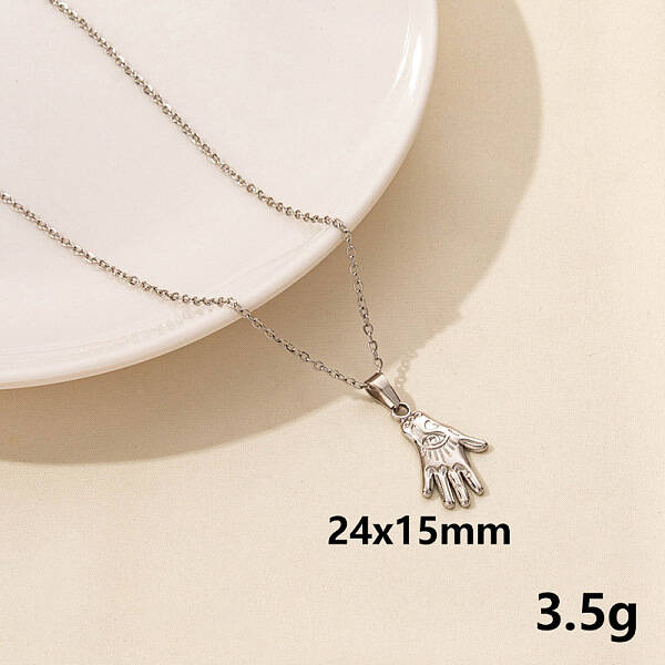 304 Stainless Steel Geometric Pendant Necklaces