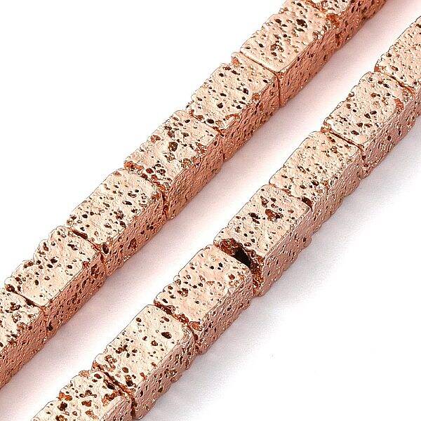 Electroplated Natural Lava Rock Beads Strands