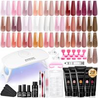 28 Colors Poly Gel Nail Kit Starter Kit Poly Extension gel Nail Kit With U V Lamp Manicure Starter Kit Diy At Home With Other...