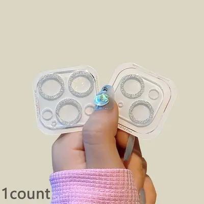 Glitter Phone Screen Protector, 1 Count Anti-fall Tempered Glass Phone Screen Protector, Phone Accessories Compatible with iP...