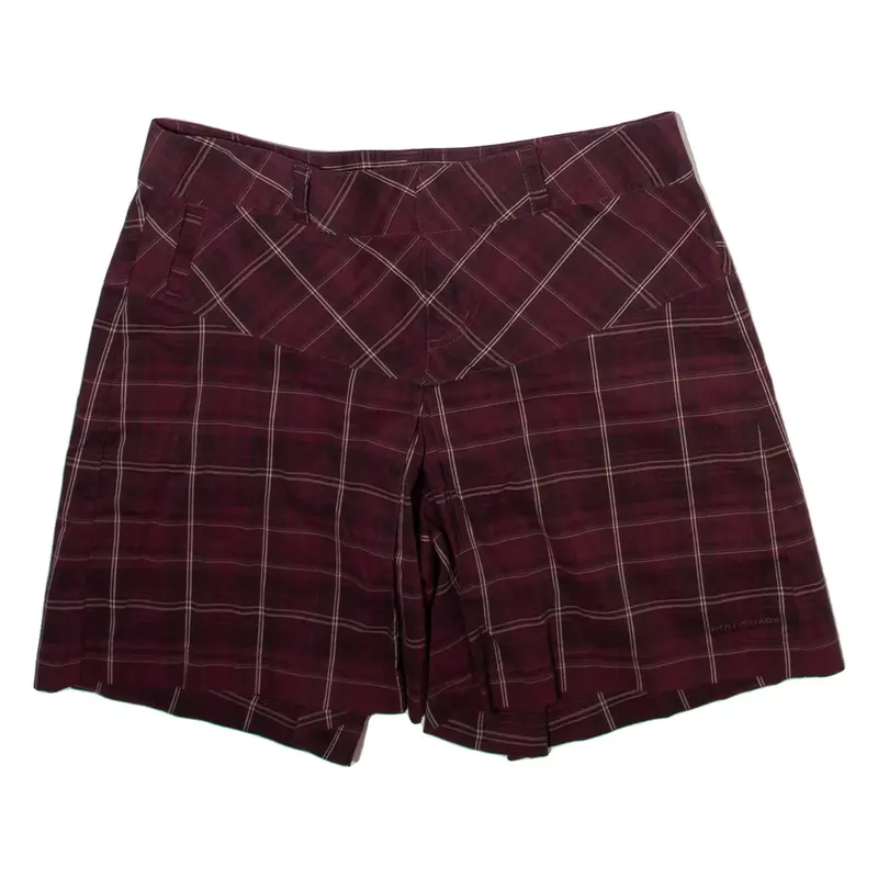 COLUMBIA Womens Casual Shorts Maroon Check M W30