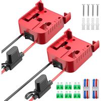 2 Packs Power Wheel Adapter Compatible with Milwaukee 18V  Adapter Power Wheel  Converter Kit with Fuse &  & Wire Terminals &...