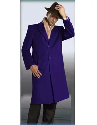 Men's Authentic Alberto Nardoni Brand Indigo ~ Bright Blue Full Length Coat Indigo/Bright Blue