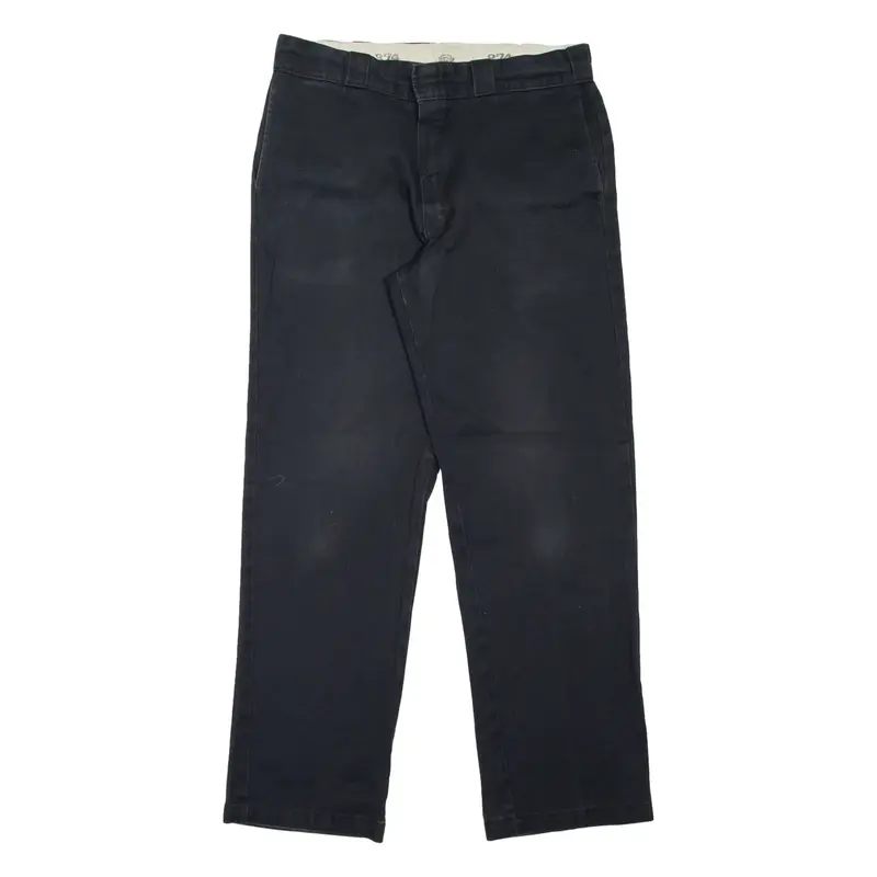 DICKIES 874 Workwear Mens Trousers Black Regular Straight W33 L30