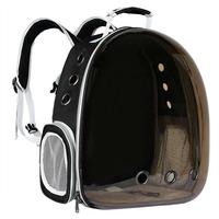 Pet backpack carrier, breathable, transparent, with mesh pocket and adjustable straps, suitable for outdoor travel