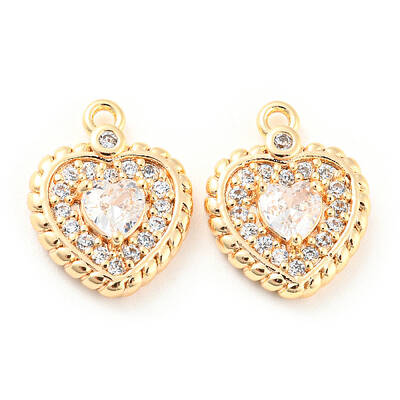 Brass Micro Pave Cubic Zirconia Charm