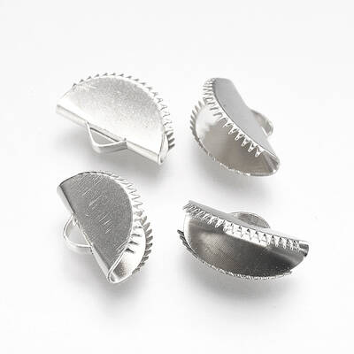 Iron Ribbon Crimp Ends