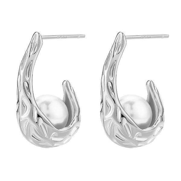 Natural Pearl Teardrop Stud Earrings