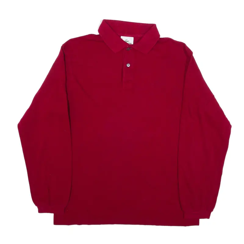 LACOSTE Polo Shirt Red Long Sleeve Boys 16 Years