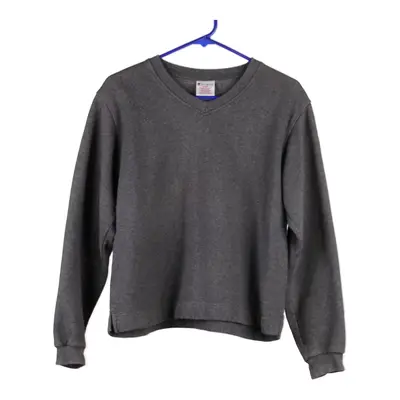 Champion V-neck Sweatshirt - Medium Grey Cotton Blend