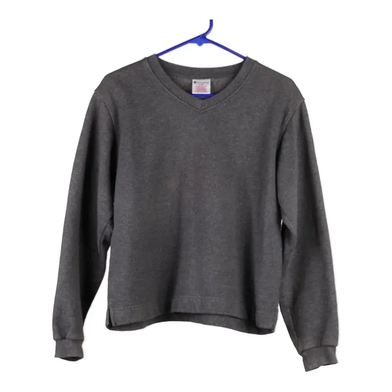 Champion V-neck Sweatshirt - Medium Grey Cotton Blend