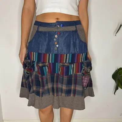 Desigual Mini Skirt - 28W UK 8 Multicoloured Cotton
