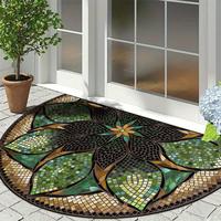 Floral Pattern Door Mat, Non-slip Soft Floor Mat, Rectangle Home Decorative Mat for Living Room Bedroom, Home Decor