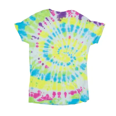 FRUIT OF THE LOOM Tie Dye T-Shirt Green Short Sleeve Womens M