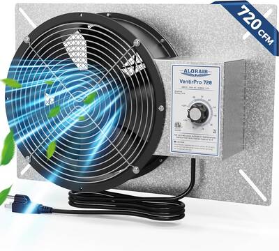 ALORAIR 720 CFM High Flow Powered Crawl Space Ventilation Fan with Freeze Protection Thermostat & Dehumidistat, IP55 Rated | ...